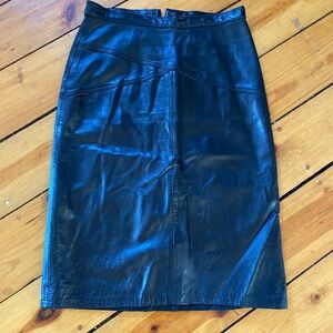 Black Leather Skirt by tibor size 10